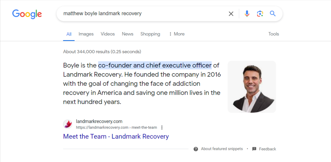 Matthew Boyle landmark recovery Google Search