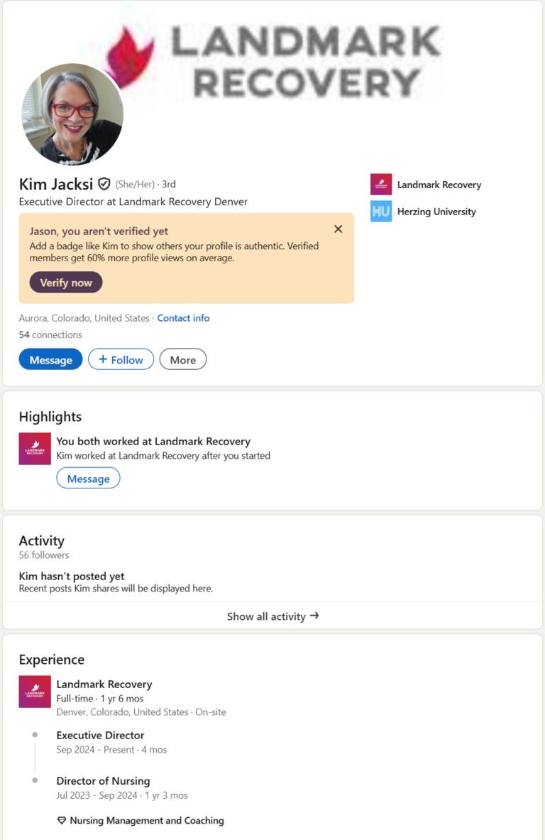 Kim Jacksi Executive Director at Landmark Recovery Denver