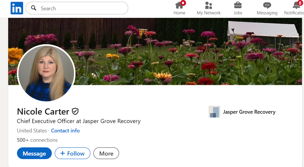 Nicole Carter CEO Jasper Grove Recovery LinkedIn